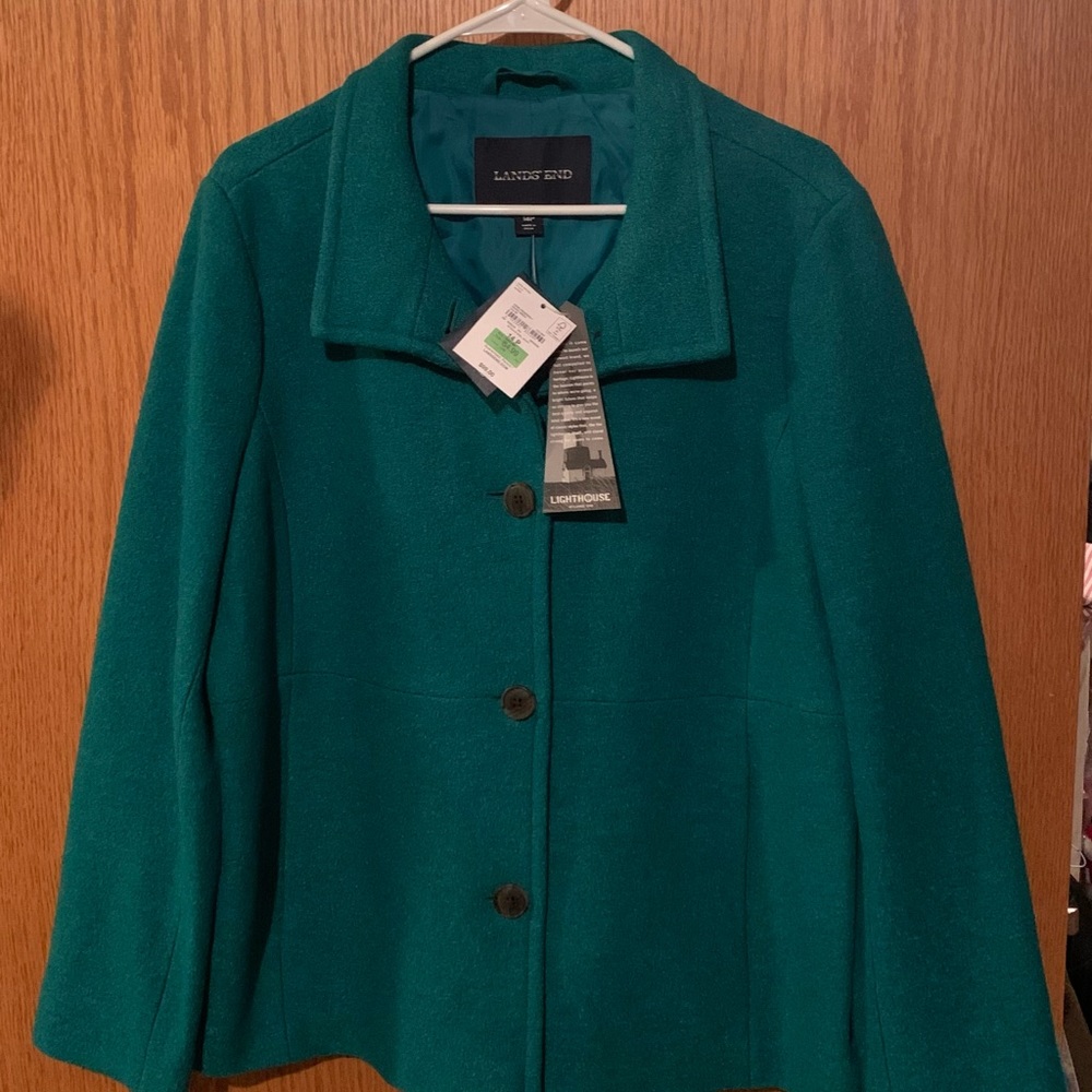 Lands End Teal Coat